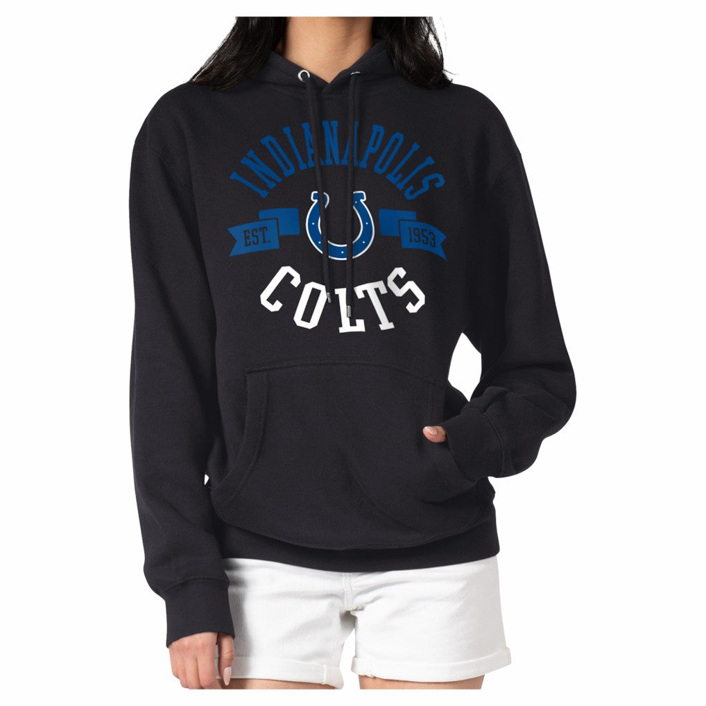 Indianapolis Colts G-III 4Her by Carl Banks Women's Round Team Logo Fleece Tri-Blend Pullover Hoodie Black - NFL