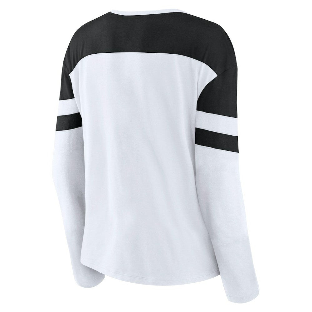 Utah Mammoth - Fanatics Women's Frozen Notch Neck Bi-Blend Long Sleeve T-Shirt White