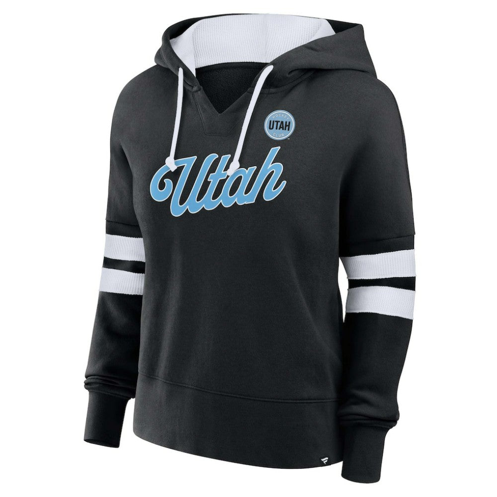 Utah Mammoth - Fanatics Women's Oversized Seize V-Neck Pullover Hoodie Black