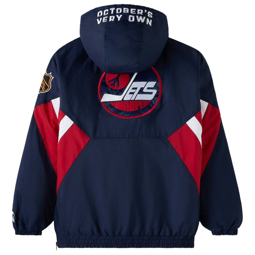 Winnipeg Jets - OVO x Starter Half-Zip Hooded Jacket Navy