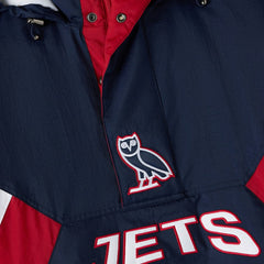 Winnipeg Jets - OVO x Starter Half-Zip Hooded Jacket Navy