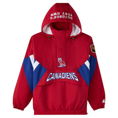 Montreal Canadiens - OVO x Starter Half-Zip Hooded Jacket Red