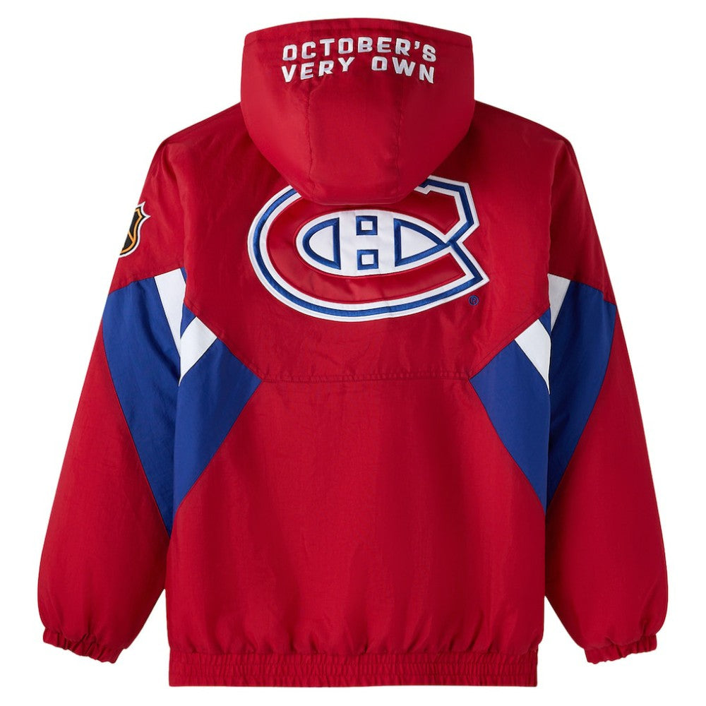 Montreal Canadiens - OVO x Starter Half-Zip Hooded Jacket Red