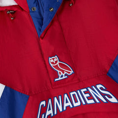 Montreal Canadiens - OVO x Starter Half-Zip Hooded Jacket Red