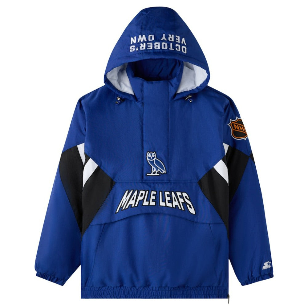 Toronto Maple Leafs - OVO x Starter Half-Zip Hooded Jacket Blue