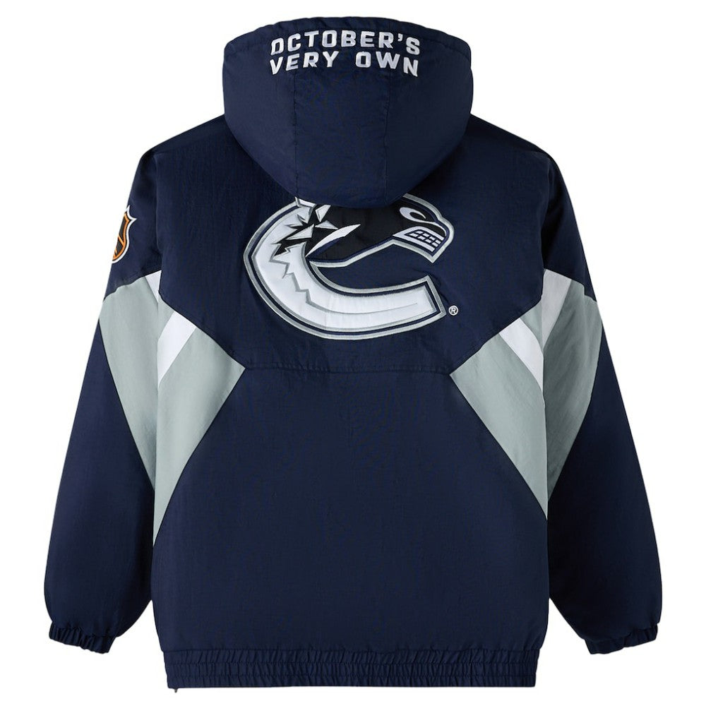 Vancouver Canucks - OVO x Starter Half-Zip Hooded Jacket Blue