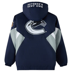 Vancouver Canucks - OVO x Starter Half-Zip Hooded Jacket Blue