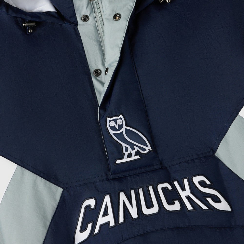 Vancouver Canucks - OVO x Starter Half-Zip Hooded Jacket Blue