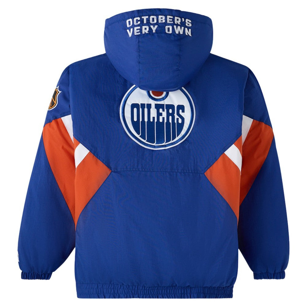 Edmonton Oilers - OVO x Starter Half-Zip Hooded Jacket Royal