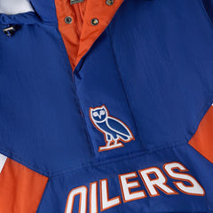 Edmonton Oilers - OVO x Starter Half-Zip Hooded Jacket Royal