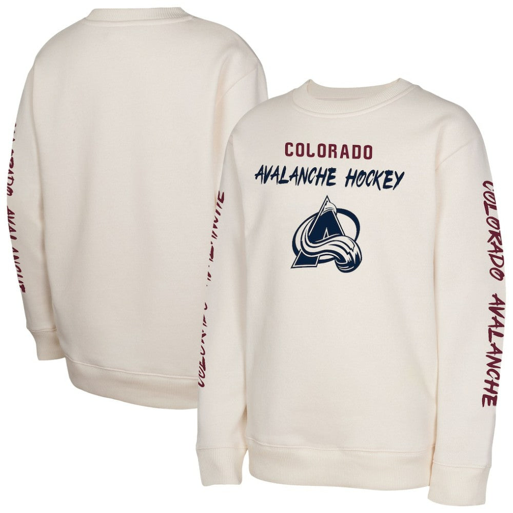 Colorado Avalanche - Youth Star Power Pullover Sweatshirt Cream
