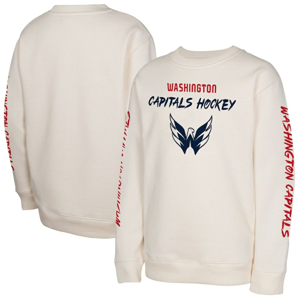 Washington Capitals Youth Star Power Pullover Sweatshirt Cream