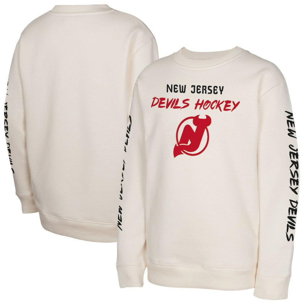 New Jersey Devils - Youth Star Power Pullover Sweatshirt Cream