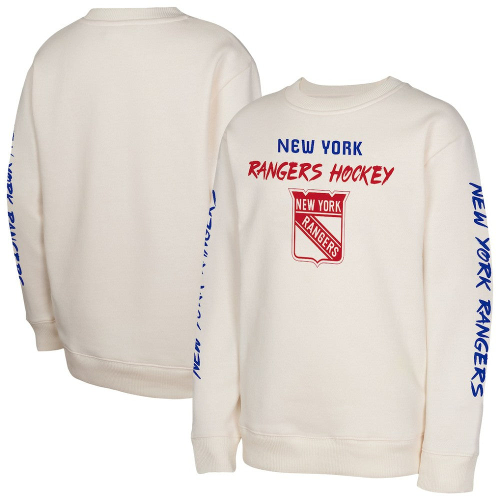 New York Rangers Youth Star Power Pullover Sweatshirt Cream
