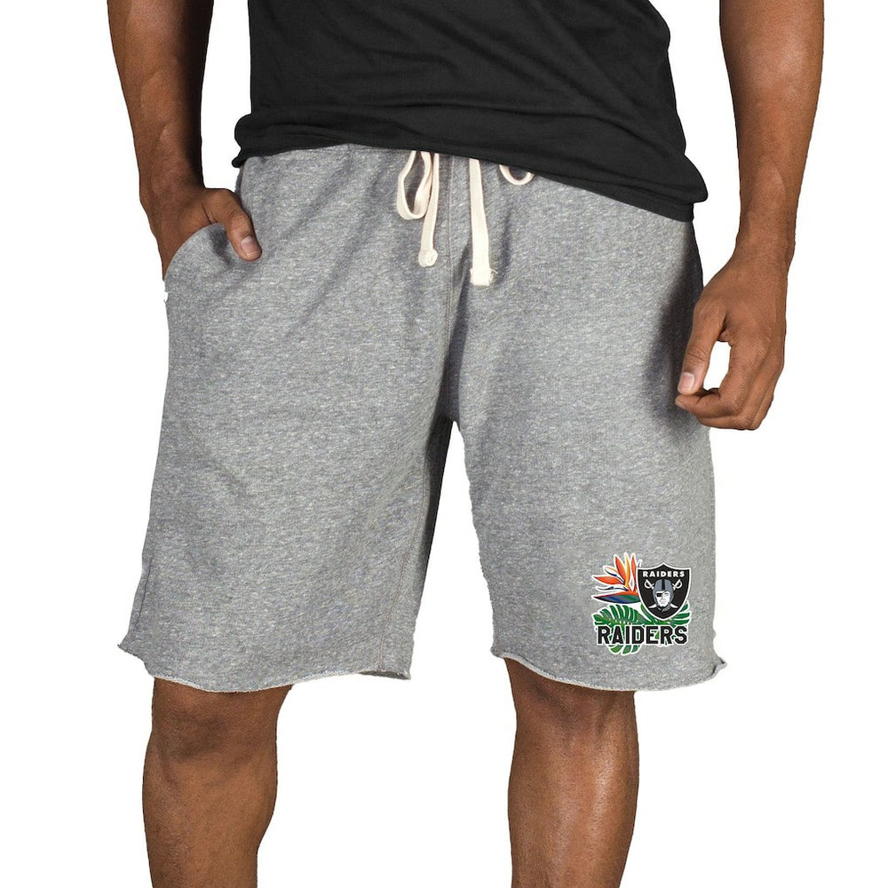 Las Vegas Raiders Concepts Sport Mainstream Tri-Blend Shorts Gray - NFL