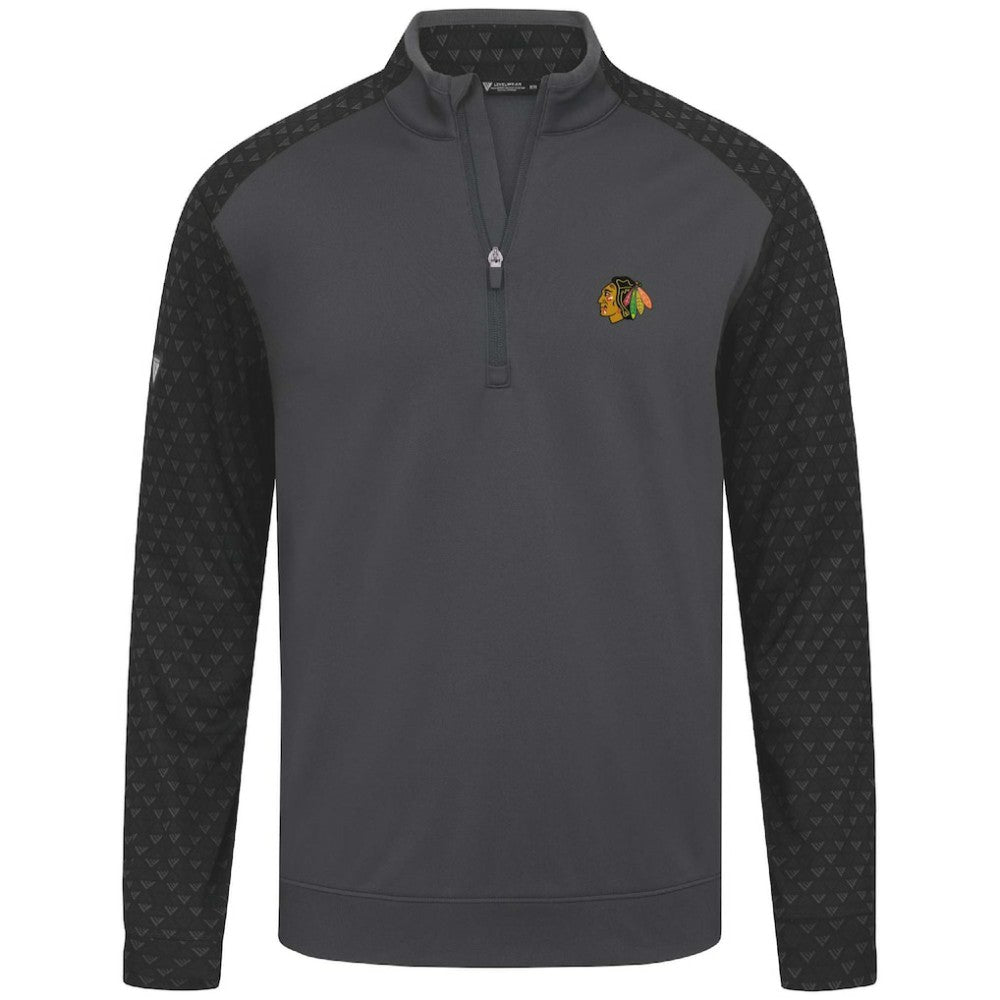 Chicago Blackhawks Levelwear Aztec Insignia Core Quarter-Zip Pullover Top Charcoal