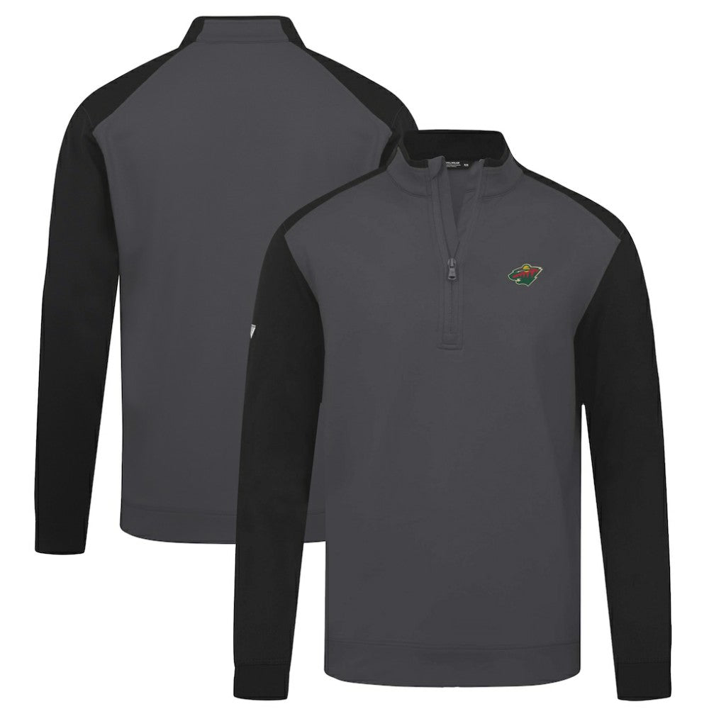 Minnesota Wild - Levelwear Bayou Insignia Core Quarter-Zip Pullover Top Charcoal