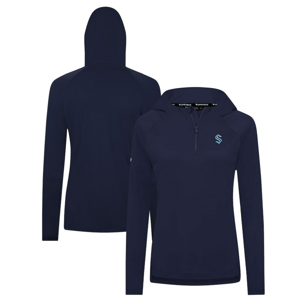 Seattle Kraken Levelwear Women's Raven Insignia Core Quarter-Zip Jacket Deep Sea Blue