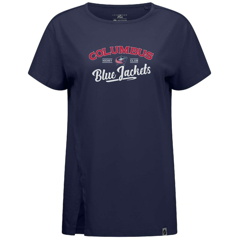 Columbus Blue Jackets - Levelwear Women's Influx Ice Wall T-Shirt Navy