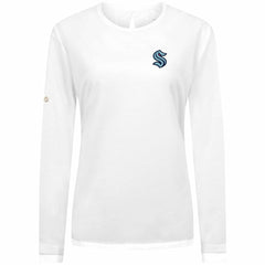 Seattle Kraken Levelwear Women's Sequoia Primary Logo Long Sleeve T-Shirt White