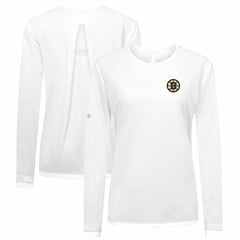 Boston Bruins Levelwear Women's Sequoia Primary Logo Long Sleeve T-Shirt White