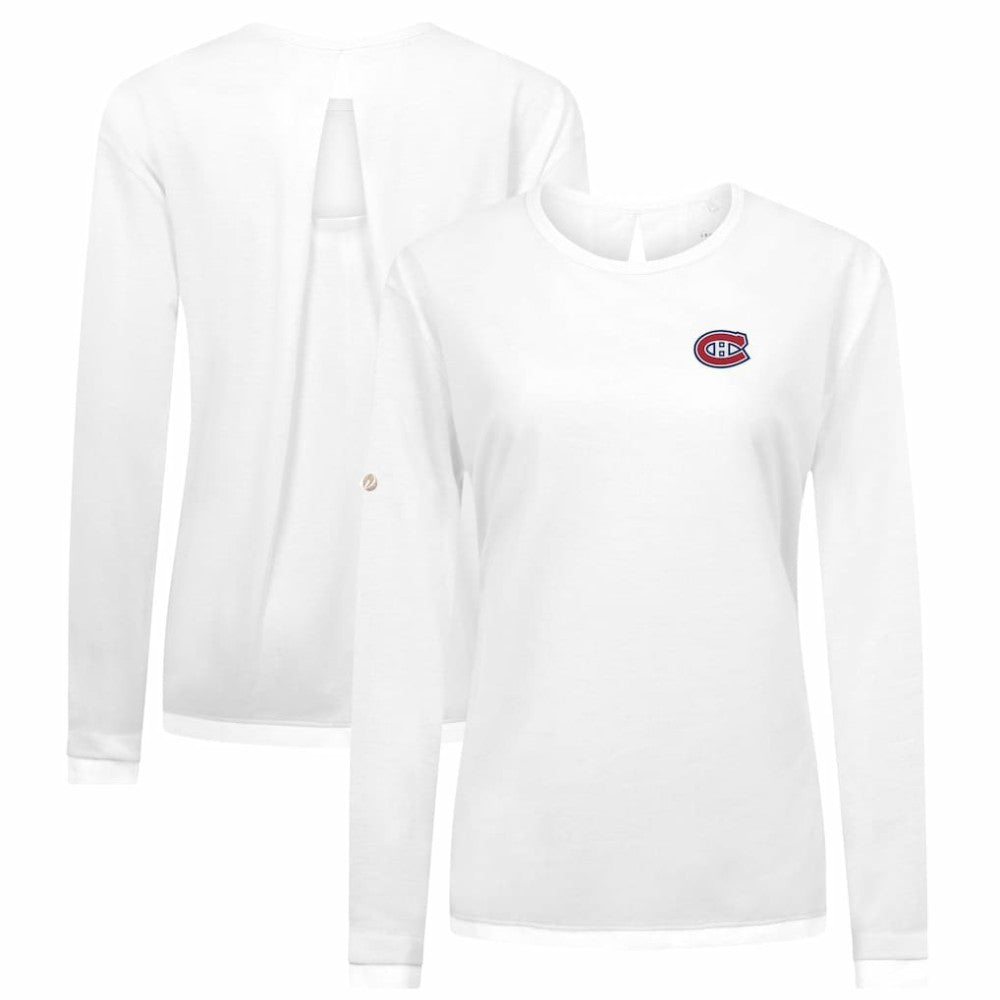 Montreal Canadiens - Levelwear Women's Sequoia Primary Logo Long Sleeve T-Shirt White