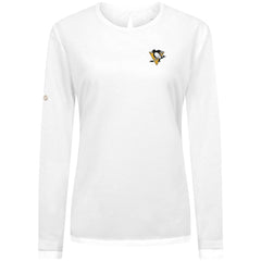 Pittsburgh Penguins Levelwear Women's Sequoia Primary Logo Long Sleeve T-Shirt White