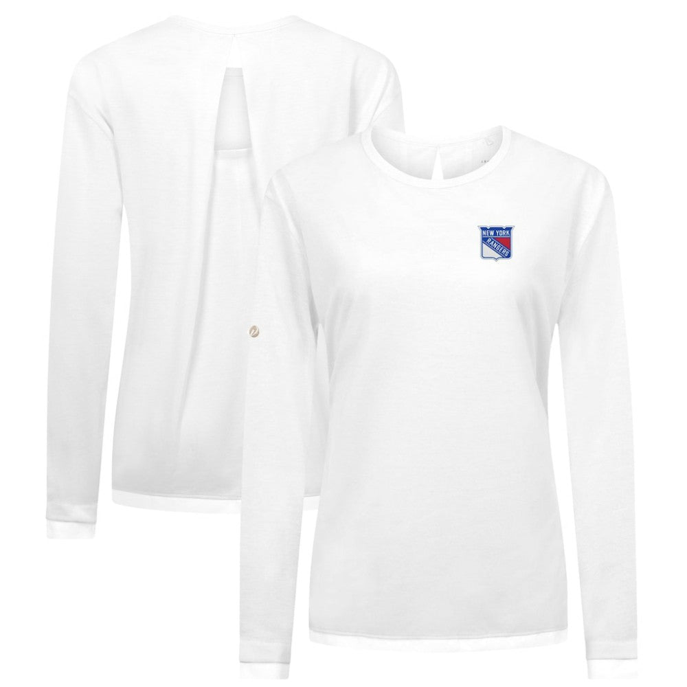 New York Rangers Levelwear Women's Sequoia Primary Logo Long Sleeve T-Shirt White