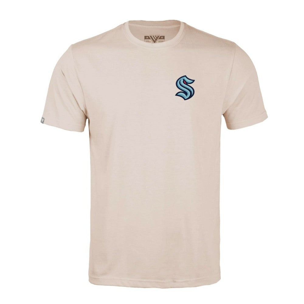Seattle Kraken Levelwear Richmond Stained Glass T-Shirt Khaki