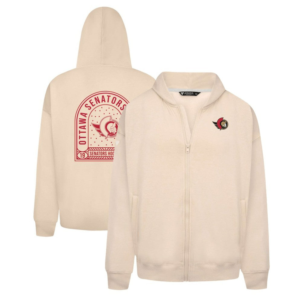 Ottawa Senators - Levelwear Uphill Stained Glass Full-Zip Hoodie Jacket Khaki