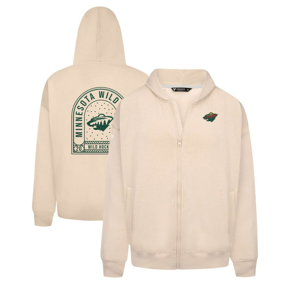 Minnesota Wild - Levelwear Uphill Stained Glass Full-Zip Hoodie Jacket Khaki