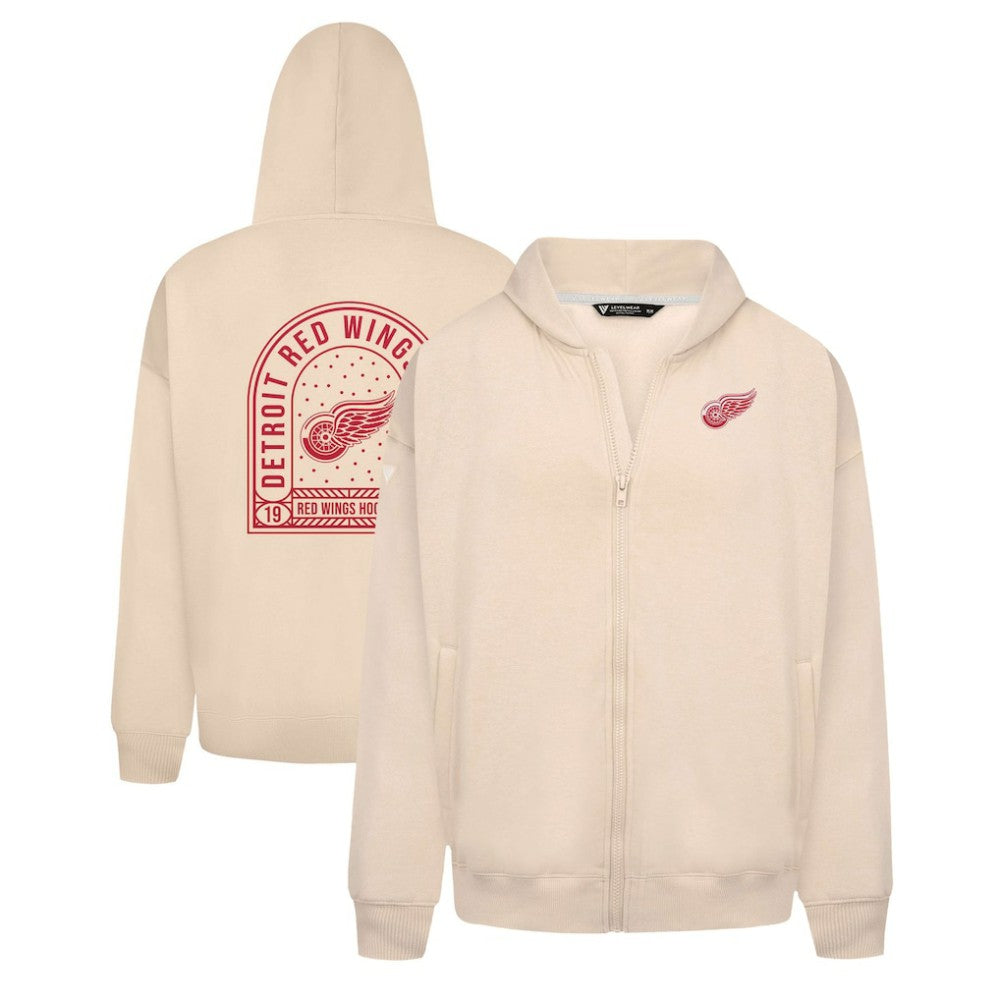 Detroit Red Wings - Levelwear Uphill Stained Glass Full-Zip Hoodie Jacket Khaki