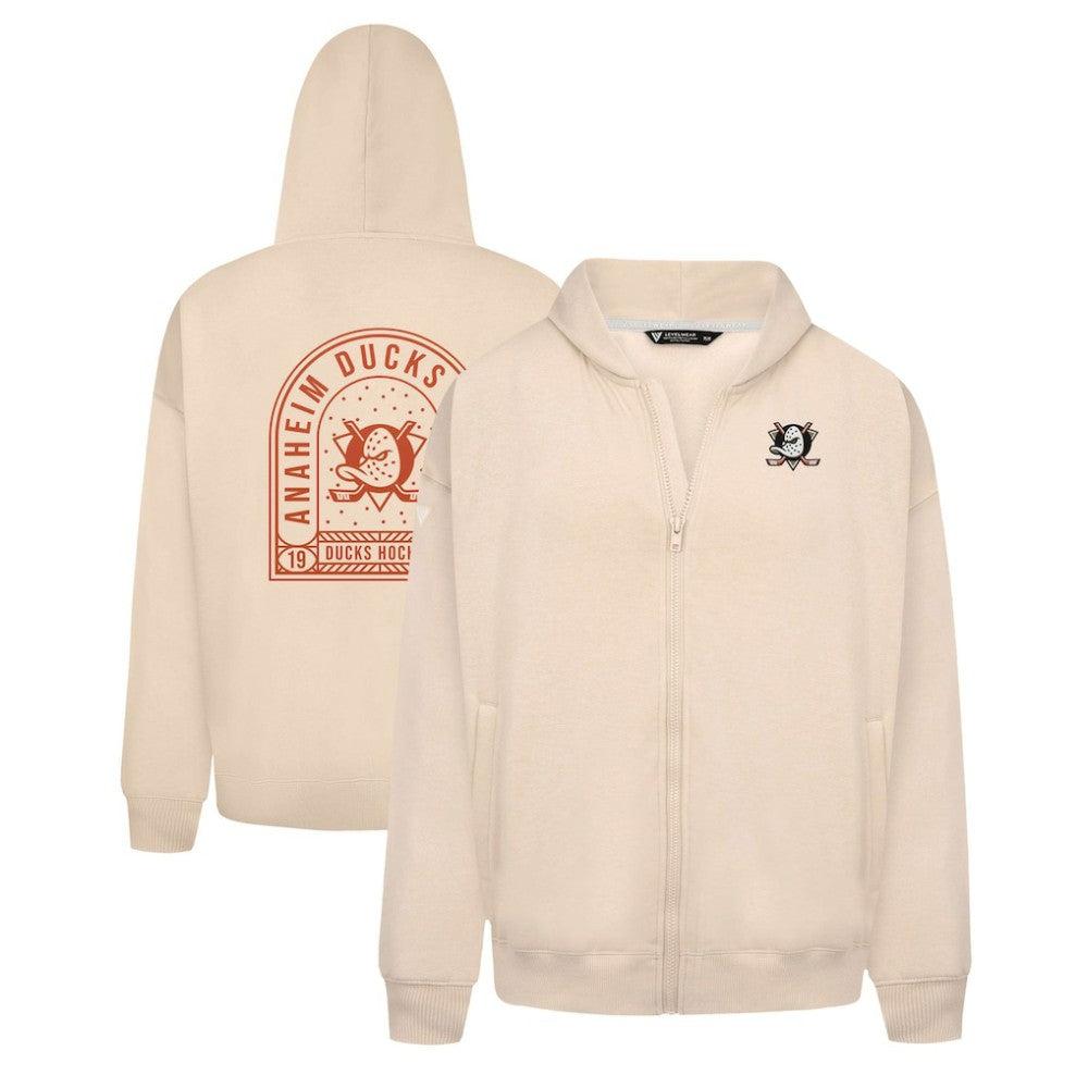 Anaheim Ducks - Levelwear Uphill Stained Glass Full-Zip Hoodie Jacket Khaki