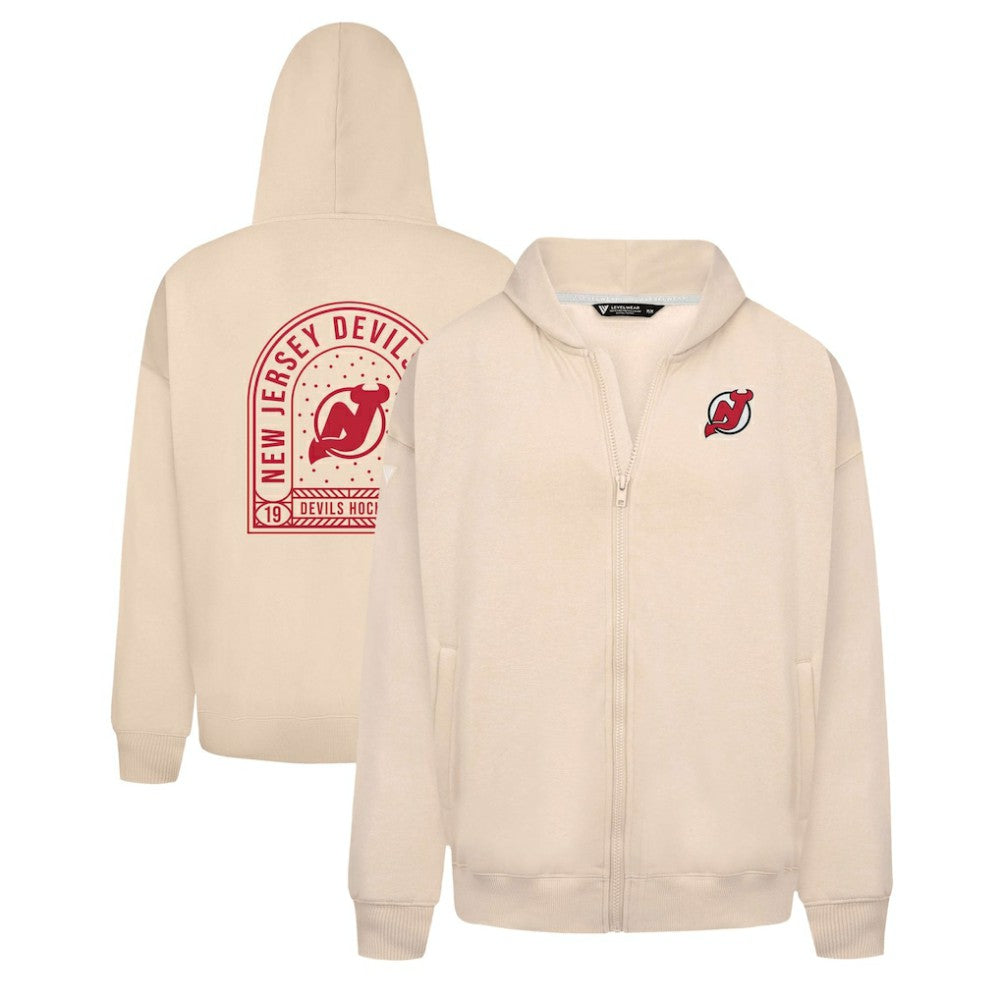 New Jersey Devils - Levelwear Uphill Stained Glass Full-Zip Hoodie Jacket Khaki