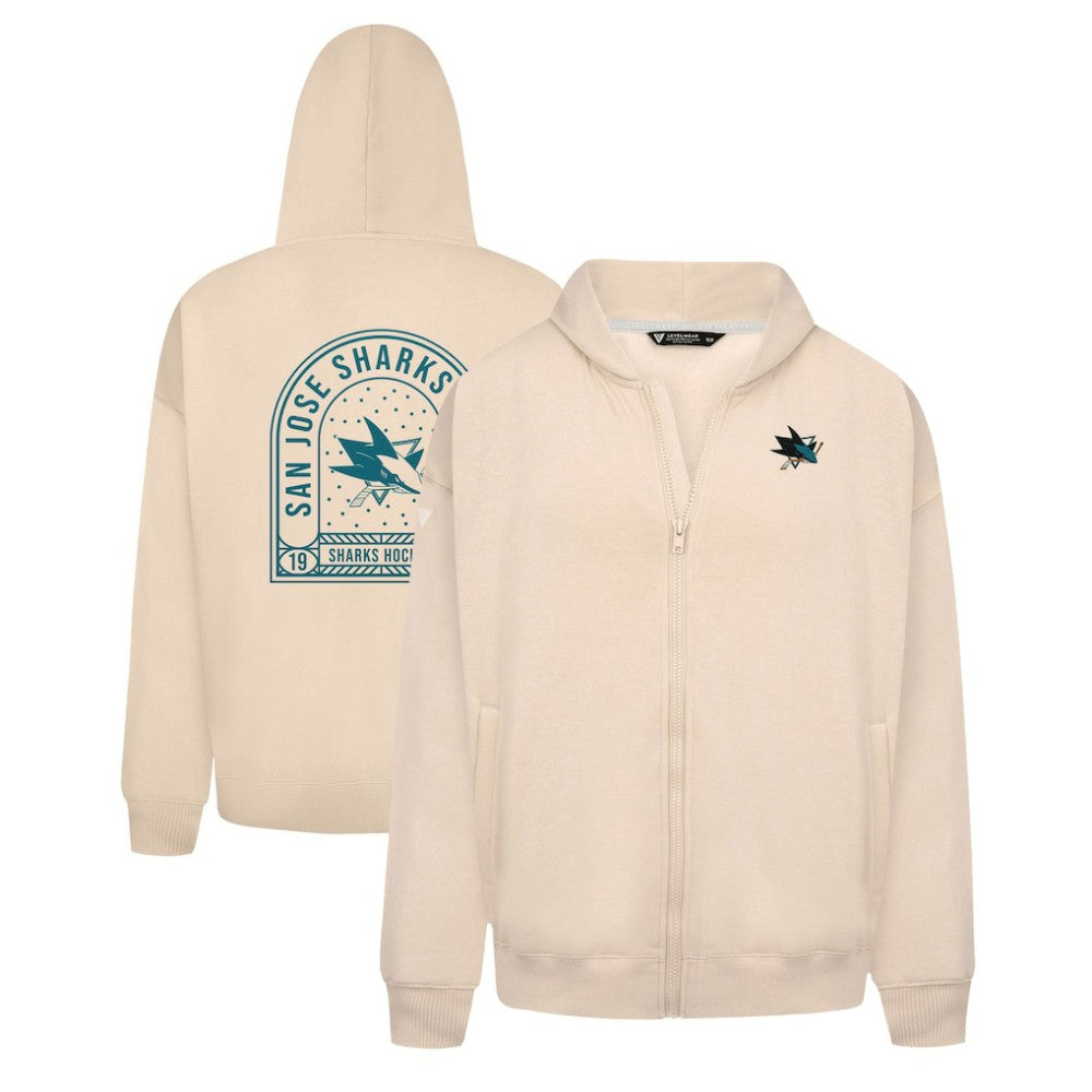 San Jose Sharks - Levelwear Uphill Stained Glass Full-Zip Hoodie Jacket Khaki