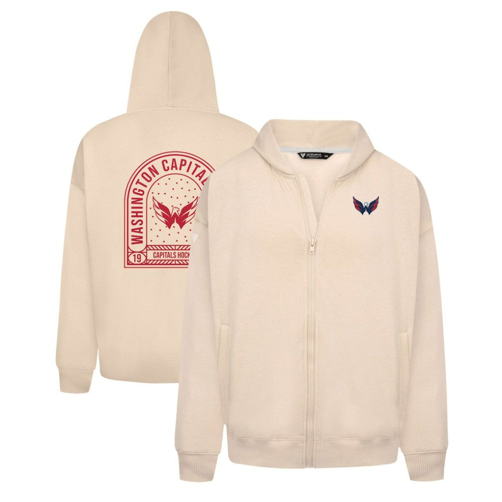 Washington Capitals Levelwear Uphill Stained Glass Full-Zip Hoodie Jacket Khaki