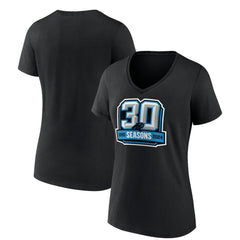 Carolina Panthers Women's 30th Anniversary V-Neck T-Shirt Black - NFL