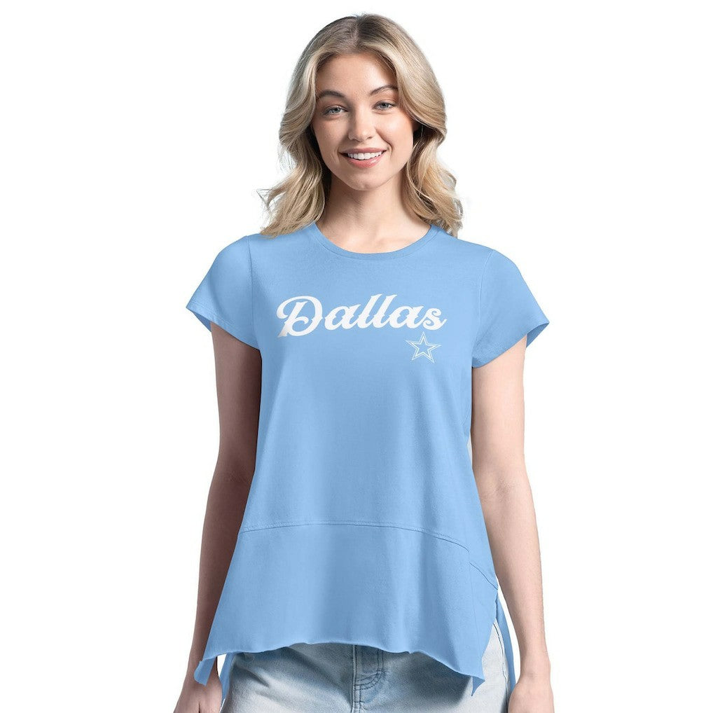 Dallas Cowboys Margaritaville Women's Gametime Is Paradise T-Shirt Light Blue - NFL