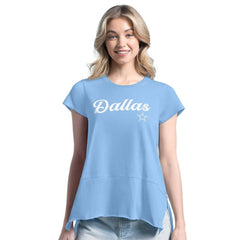 Dallas Cowboys Margaritaville Women's Gametime Is Paradise T-Shirt Light Blue - NFL