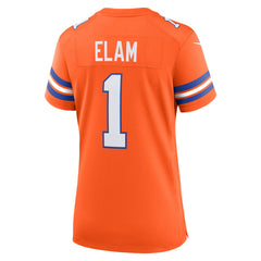 Jason Elam Denver Broncos Women's Mile High Collection 1977 Throwback Retired Player Game Jersey Orange - Nike