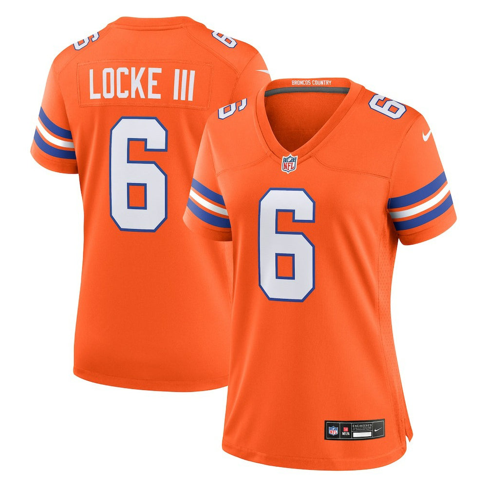 P.J. Locke III Denver Broncos Women's Mile High Collection 1977 Throwback Player Game Jersey Orange - Nike