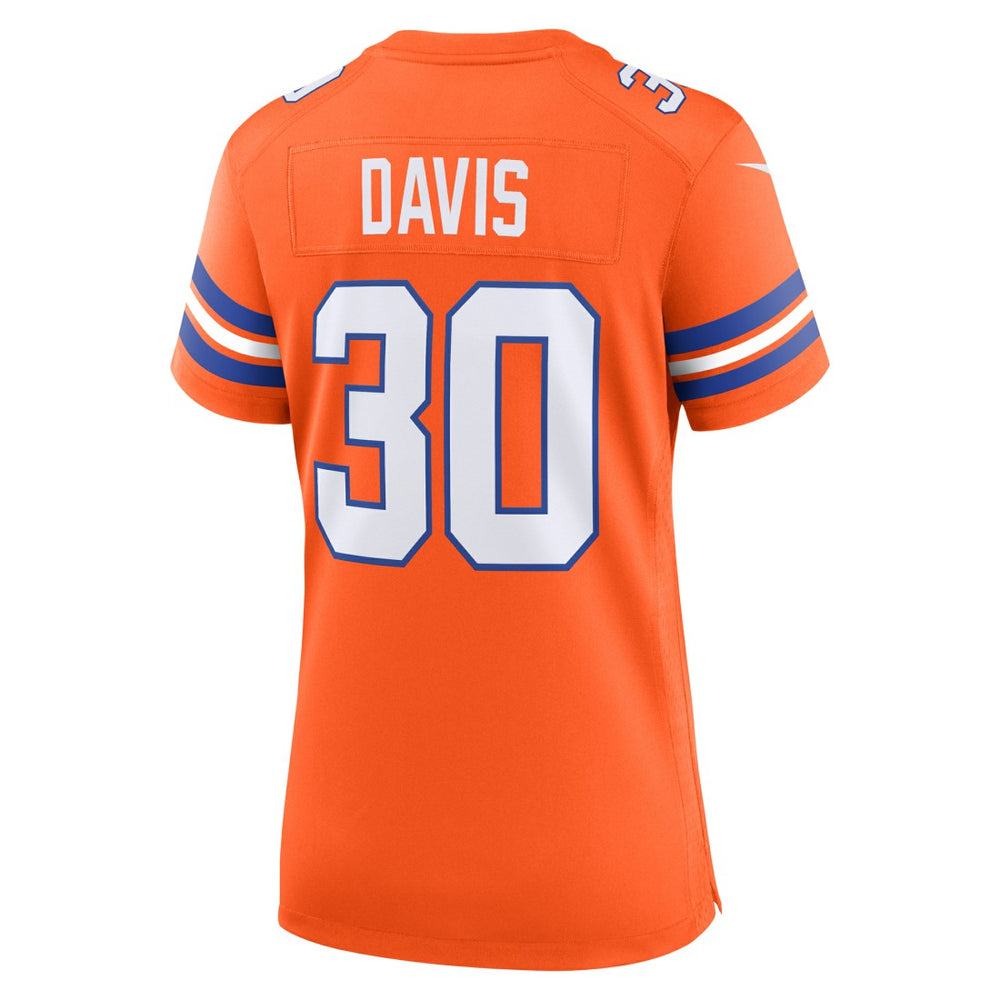 Terrell Davis Denver Broncos Women's Mile High Collection 1977 Throwback Retired Player Game Jersey Orange - Nike