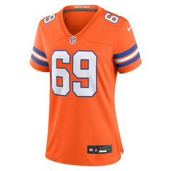 Mark Schlereth Denver Broncos Women's Mile High Collection 1977 Throwback Retired Player Game Jersey Orange - Nike