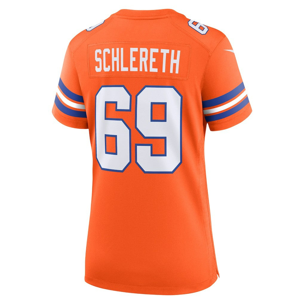 Mark Schlereth Denver Broncos Women's Mile High Collection 1977 Throwback Retired Player Game Jersey Orange - Nike
