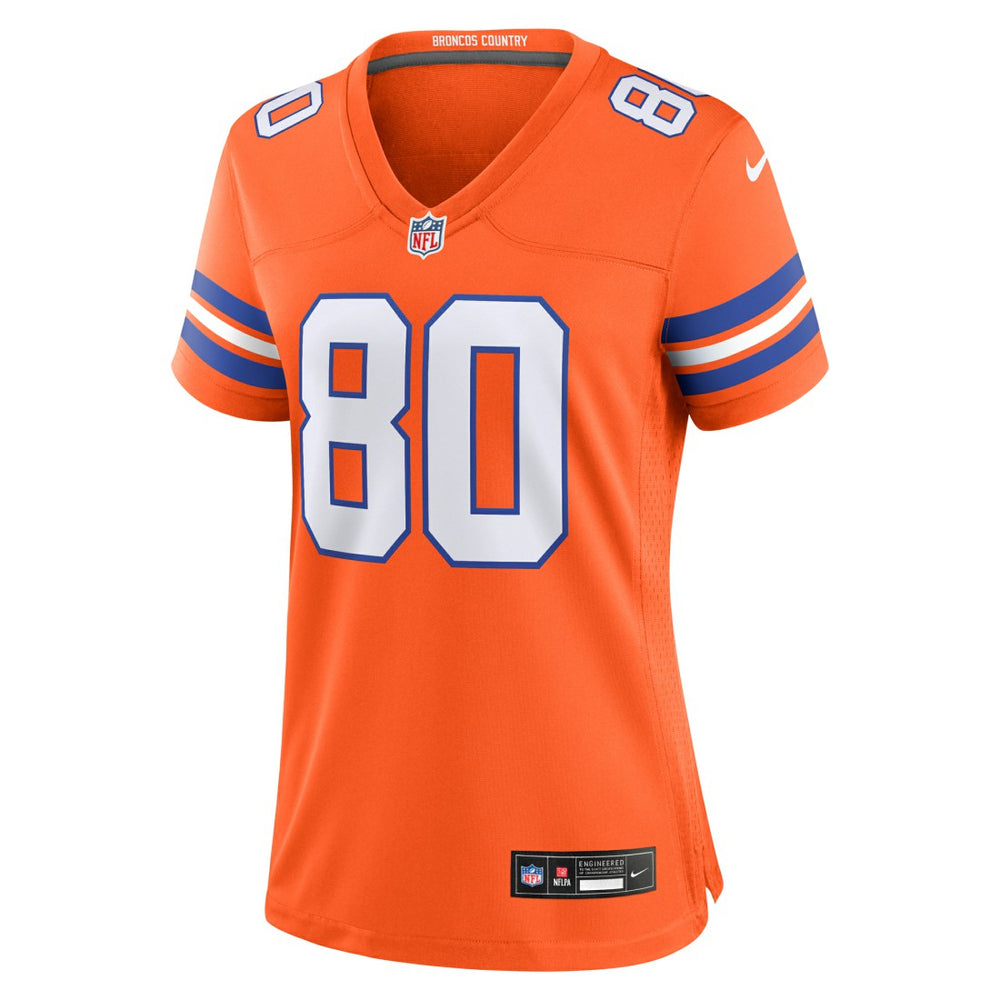 Rod Smith Denver Broncos Women's Mile High Collection 1977 Throwback Retired Player Game Jersey Orange - Nike