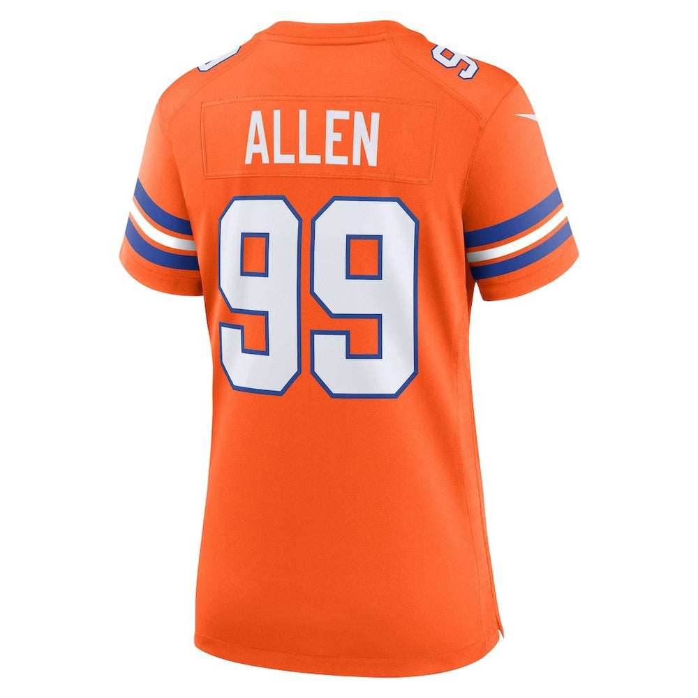 Zach Allen Denver Broncos Women's Mile High Collection 1977 Throwback Player Game Jersey Orange - Nike