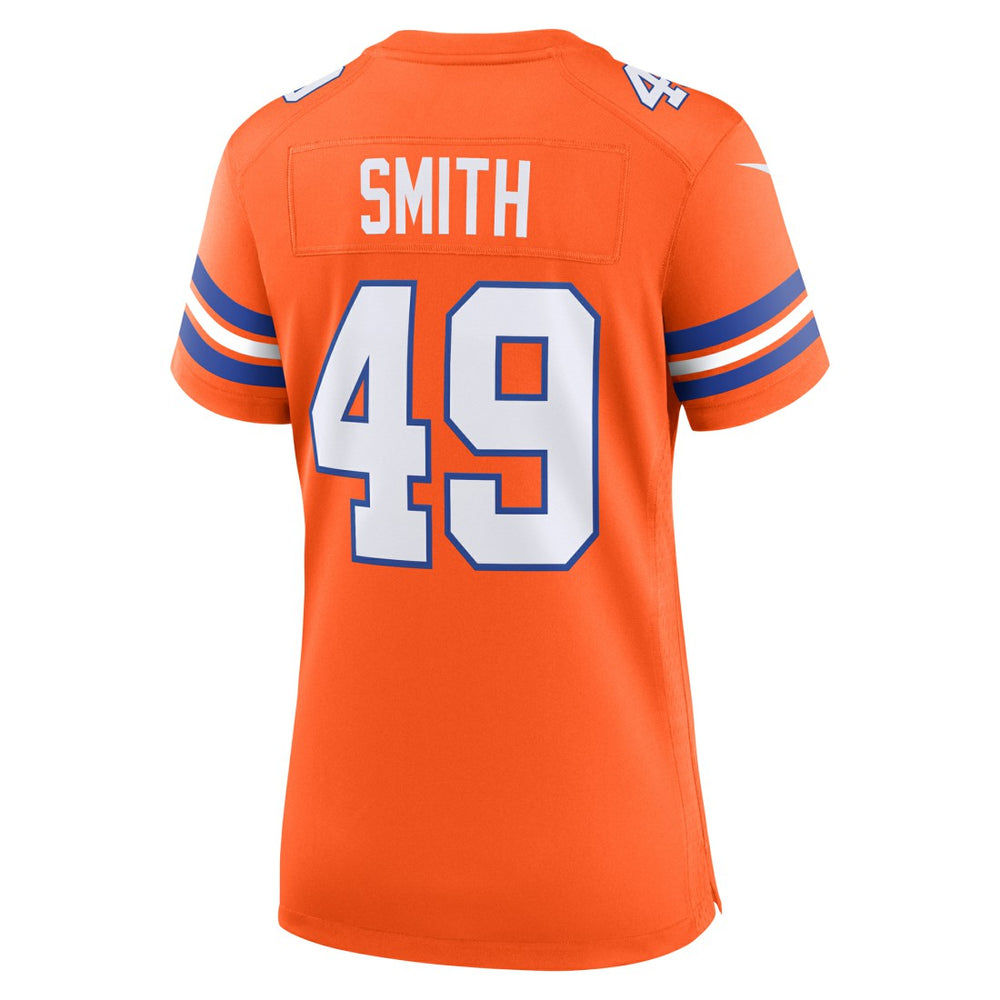 Dennis Smith Denver Broncos Women's Mile High Collection 1977 Throwback Retired Player Game Jersey Orange - Nike