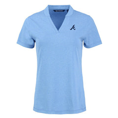 Atlanta Braves Cutter & Buck Women's Forge Stretch Blade DryTec V-Neck Polo for sale