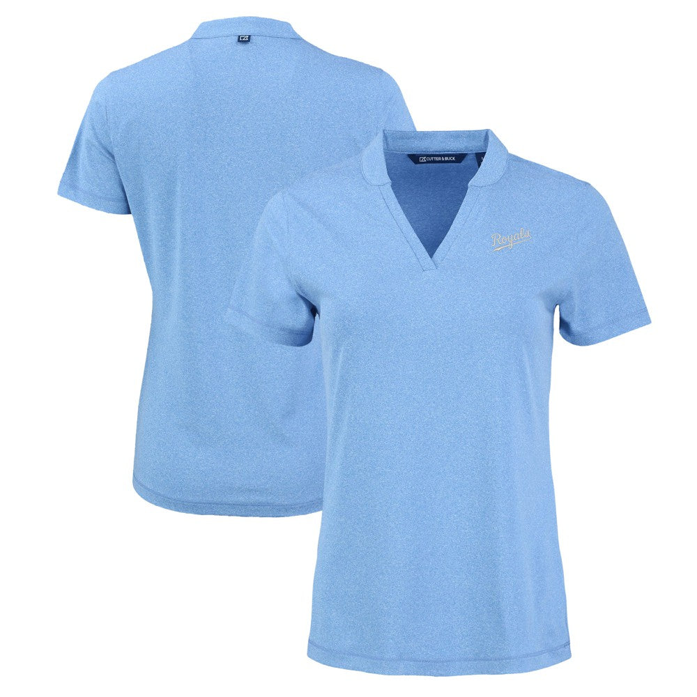 Kansas City Royals Cutter & Buck Women's Forge Stretch Blade DryTec V-Neck Polo Sale