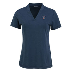Texas Rangers Cutter & Buck Women's Forge Stretch Blade DryTec V-Neck Polo Clearance